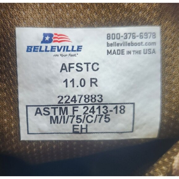 Belleville AFSTC Mens Sz 11 R Coyote Steel Toe Hot Weather Military Combat Boots - Picture 10 of 10